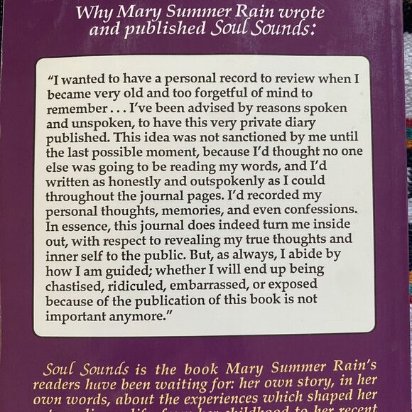 Soul Sounds: Mourning the Tears of Truth - Paperback, by Summer Rain Mary. 1992. - Picture 3 of 5